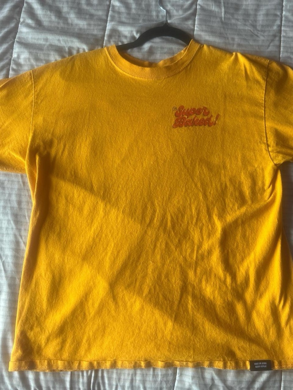 Yellow Mens' Short-Sleeve Graphic Tee - Super Baked Chest Logo
